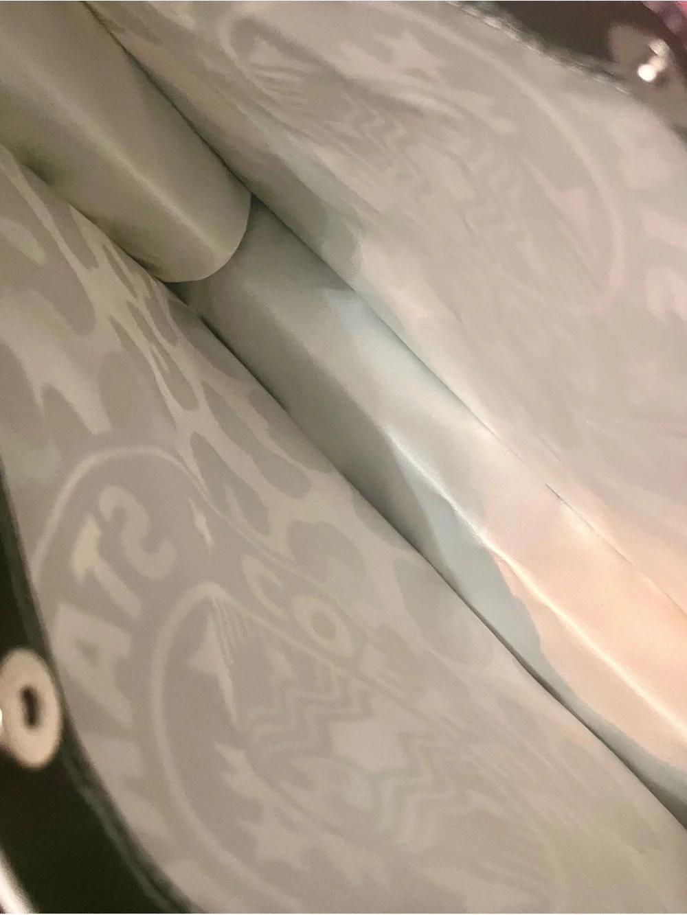 Starbucks White Canvas Tote with Green Leopard Pattern